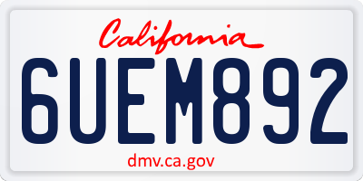 CA license plate 6UEM892