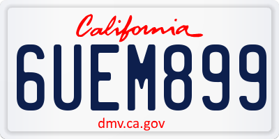 CA license plate 6UEM899