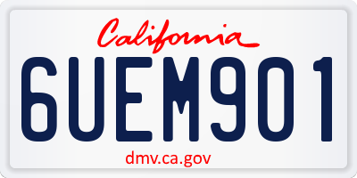 CA license plate 6UEM901