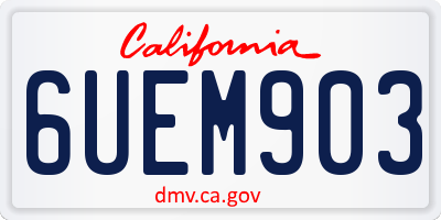 CA license plate 6UEM903