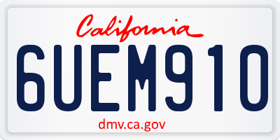 CA license plate 6UEM910