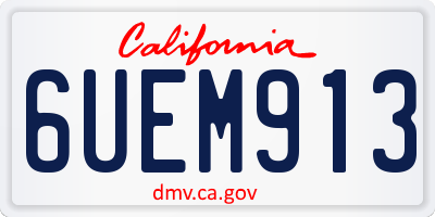 CA license plate 6UEM913