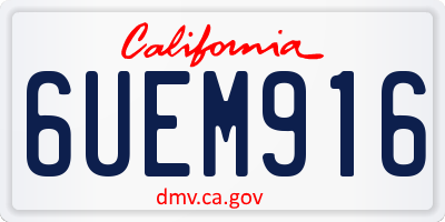 CA license plate 6UEM916