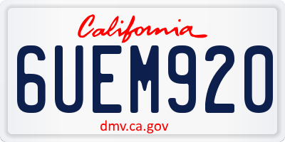 CA license plate 6UEM920