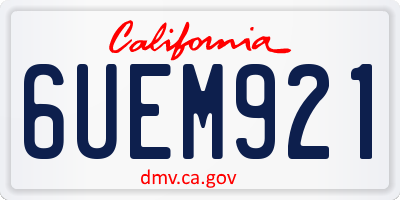 CA license plate 6UEM921