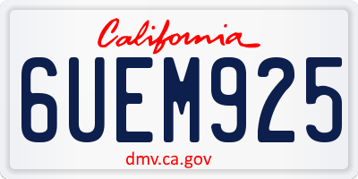 CA license plate 6UEM925