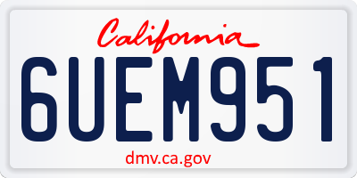 CA license plate 6UEM951