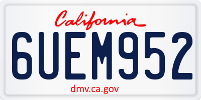 CA license plate 6UEM952