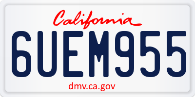 CA license plate 6UEM955