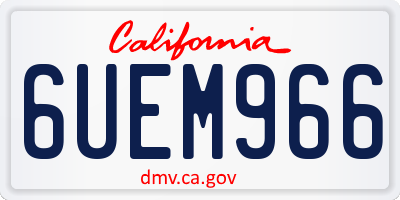 CA license plate 6UEM966