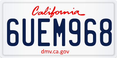 CA license plate 6UEM968