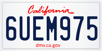 CA license plate 6UEM975