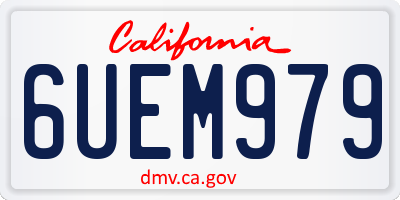 CA license plate 6UEM979