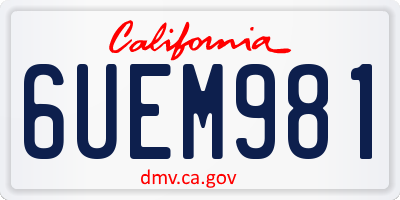 CA license plate 6UEM981