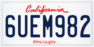 CA license plate 6UEM982