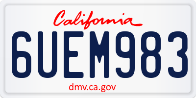 CA license plate 6UEM983
