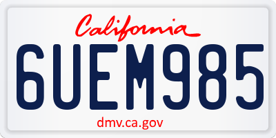 CA license plate 6UEM985