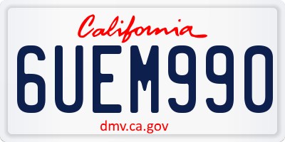CA license plate 6UEM990