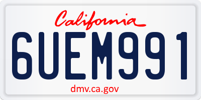 CA license plate 6UEM991