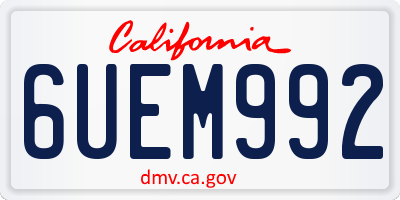 CA license plate 6UEM992