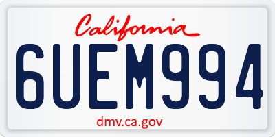 CA license plate 6UEM994