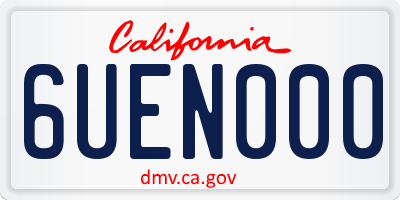 CA license plate 6UEN000