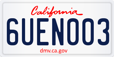 CA license plate 6UEN003
