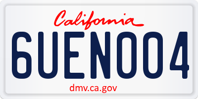CA license plate 6UEN004