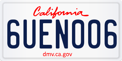 CA license plate 6UEN006
