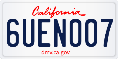 CA license plate 6UEN007