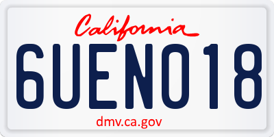 CA license plate 6UEN018