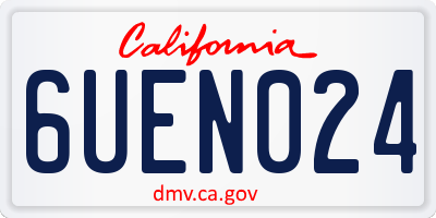 CA license plate 6UEN024