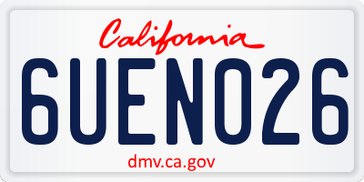CA license plate 6UEN026