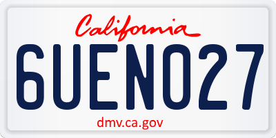 CA license plate 6UEN027