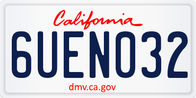 CA license plate 6UEN032