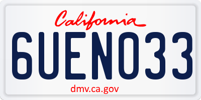CA license plate 6UEN033