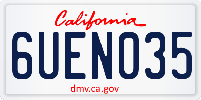 CA license plate 6UEN035