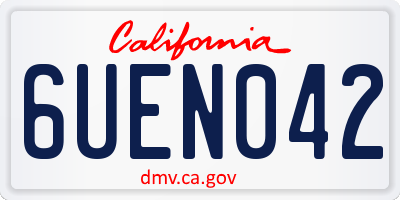 CA license plate 6UEN042