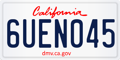 CA license plate 6UEN045