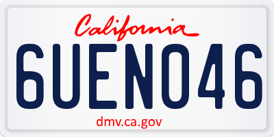 CA license plate 6UEN046