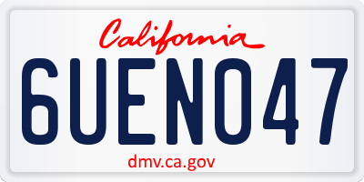 CA license plate 6UEN047