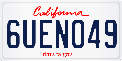 CA license plate 6UEN049