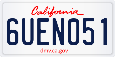 CA license plate 6UEN051