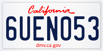 CA license plate 6UEN053