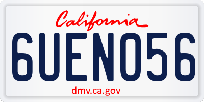 CA license plate 6UEN056