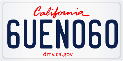 CA license plate 6UEN060