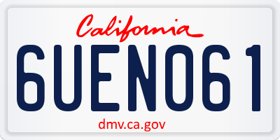 CA license plate 6UEN061