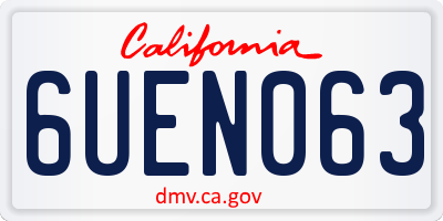 CA license plate 6UEN063