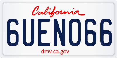 CA license plate 6UEN066