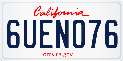 CA license plate 6UEN076